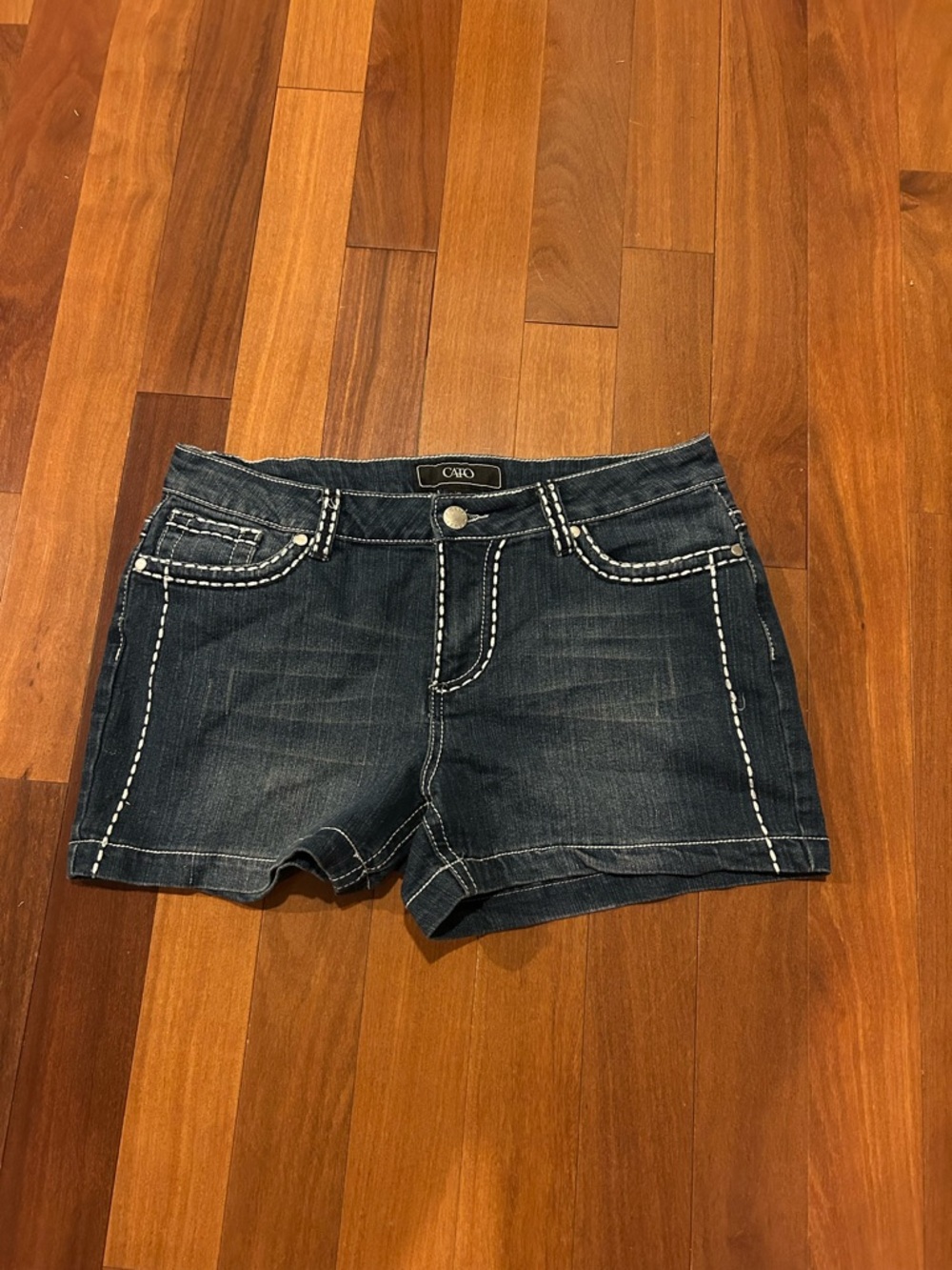 Cato Dark Blue Denim Shorts with White Contrast Stitching